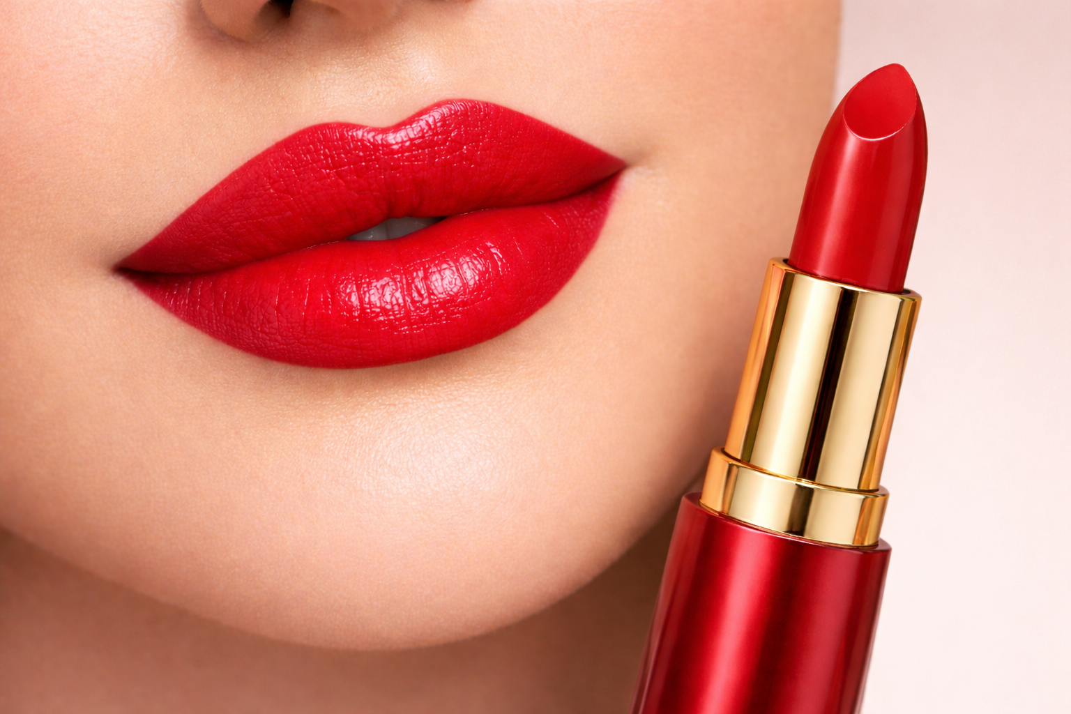 Классический красный с нейтральным подтоном оттенок помады